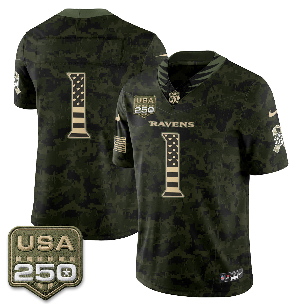 Baltimore Ravens 2026 Salute to Service Vapor Jersey - Stitched