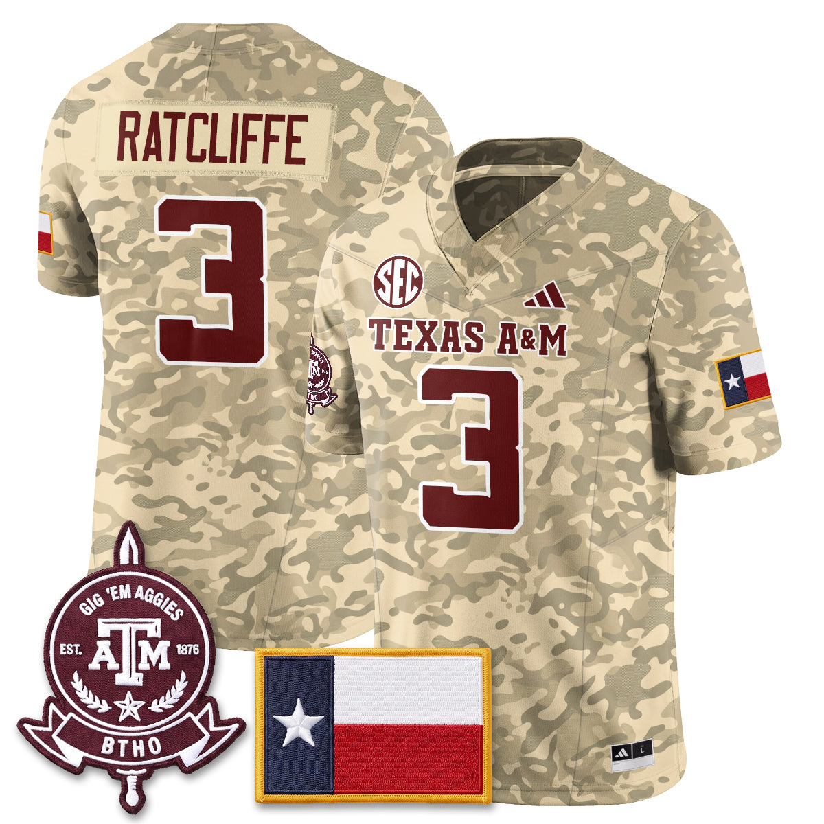 Aggies Camouflage ‘Honor and Support’ 2026 Vapor Limited Jersey - Stitched