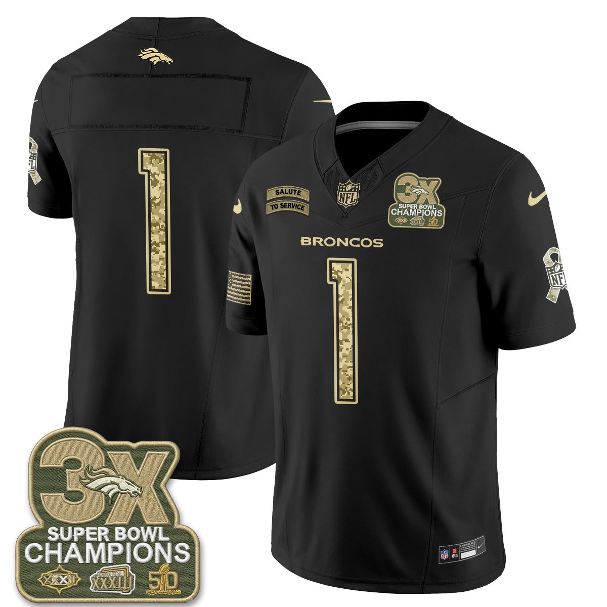 Denver Broncos 2026 Salute to Service V2 Vapor Jersey - Stitched