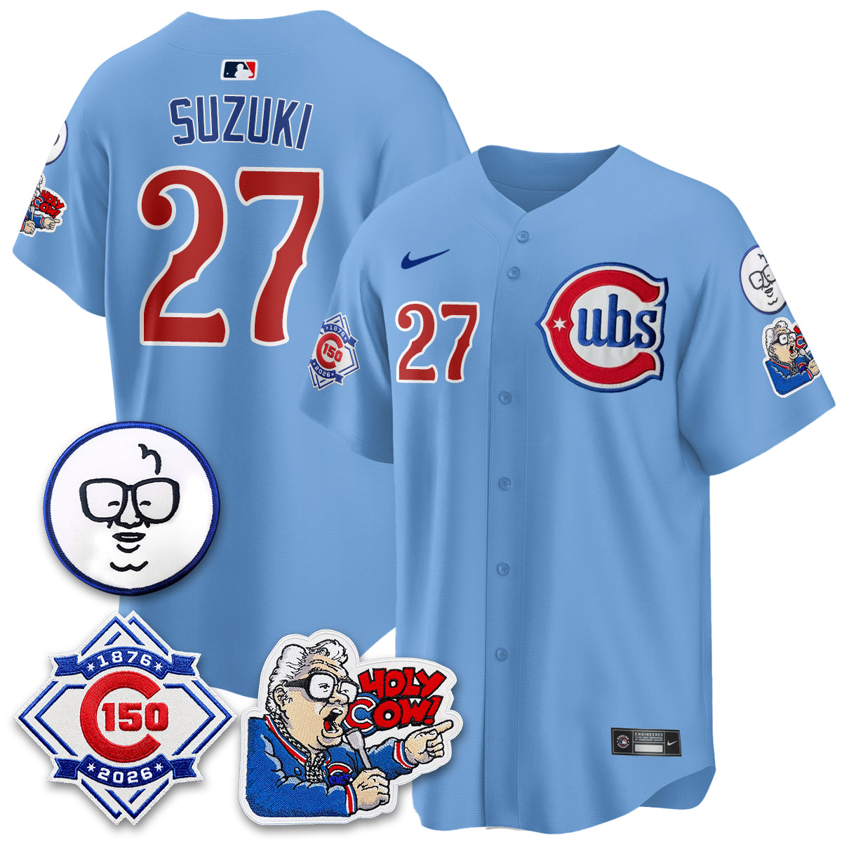 CHC 150th Anniversary Harry Caray Holy Cow Vapor Premier Limited Jersey - All Stitched V2
