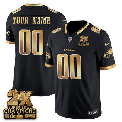 Philadelphia Eagles Fan Gear Vapor Custom Jersey V3- Stitched