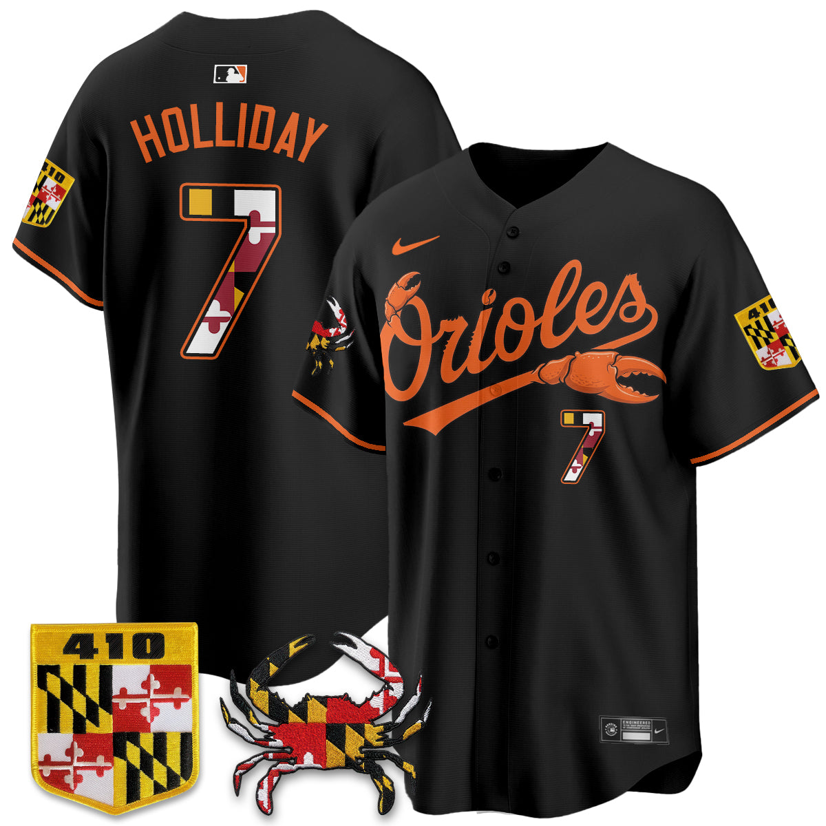 Baltimore Orioles Crab x Maryland Vapor Limited Jersey - Stitched