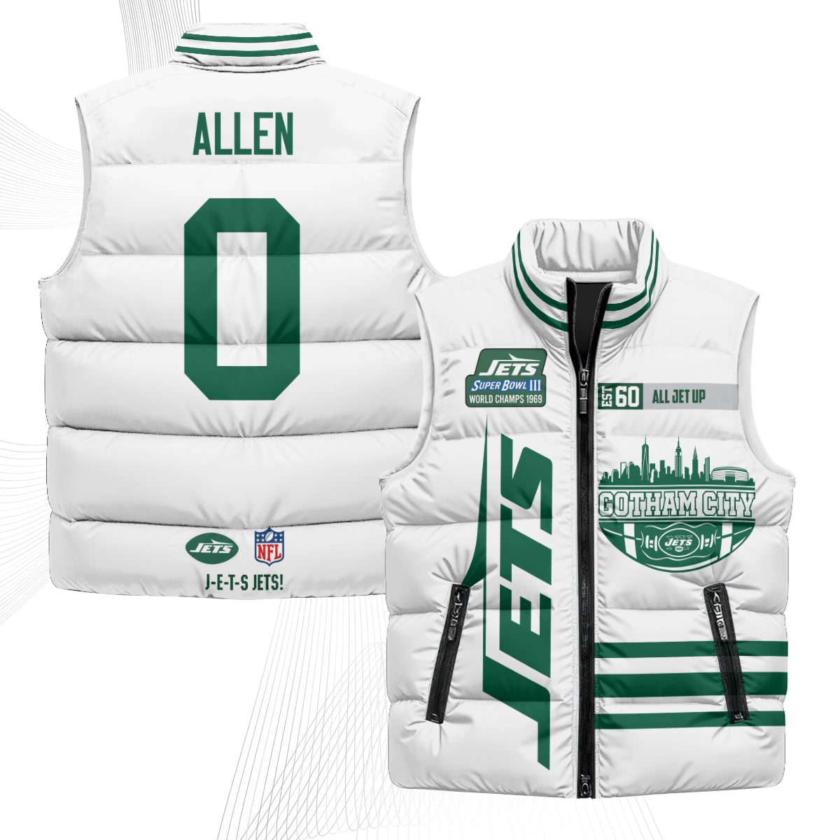 NYJ Gotham City Puffer Vest - Printed