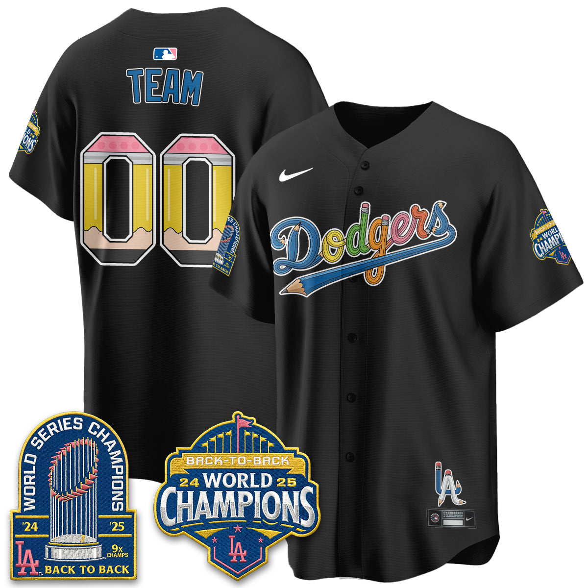 Los Angeles Dodgers x Back to School Style Vapor Jersey - Stitched