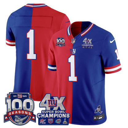 NYG 4X SBowl Split Edition Vapor Jersey - Stitched