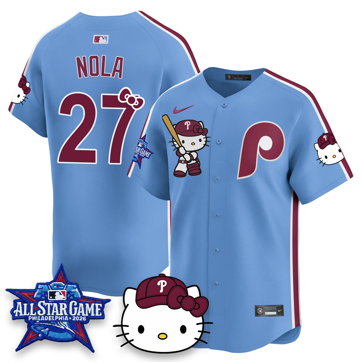Philadelphia Phillies x Meow Kitty Vapor Limited Jersey V2- Stitched