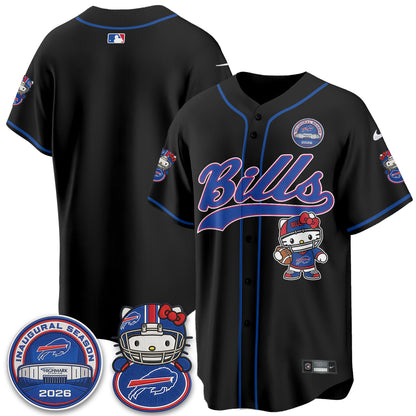 Buffalo Bills x Meow  Vapor Baseball Jersey - Stitched