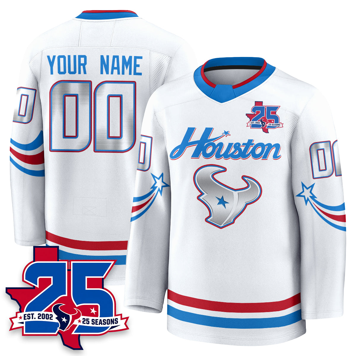 Houston Texans 2026 Rivalries Custom Hockey Jersey - Printed