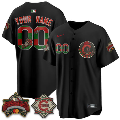 Chicago Cubs A Nightmare on Wrigley Field Edition Vapor Custom Jersey - Stitched