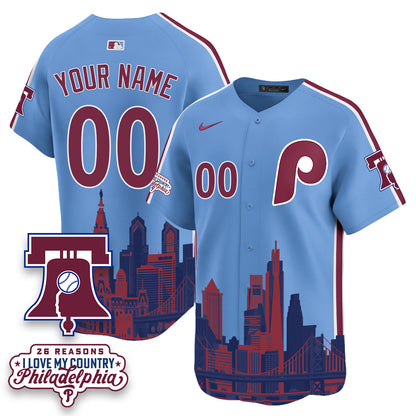 Philadelphia Phillies "26 Reasons I Love My Country" Edition Vapor Custom Jersey - Stitched