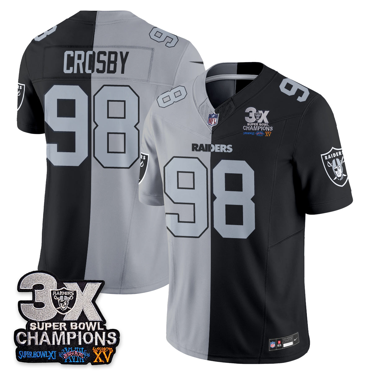 Las Vegas Raiders Split Edition Vapor Jersey - Stitched