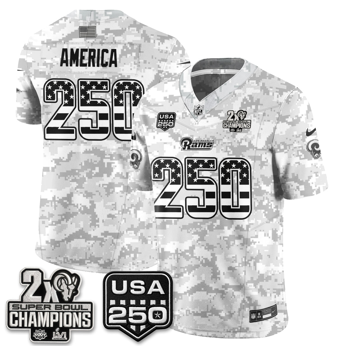Los Angeles Rams 2026 Salute To Service Vapor Jersey - All Stitched