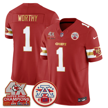 KC 4X Champs Gold Edition Vapor Jersey - Stitched