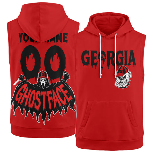 GB x The Ghost Mask Edition Custom Sleeveless Hoodie Tank Top - Printed