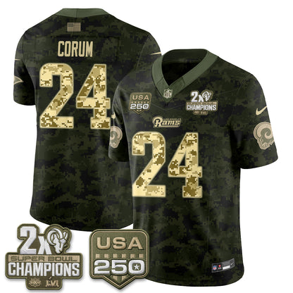 Los Angeles Rams 2026 Salute To Service Vapor Jersey - All Stitched