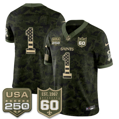 New Orleans Saints 2026 Salute to Service Vapor Jersey - Stitched