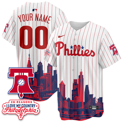 Philadelphia Phillies "26 Reasons I Love My Country" Edition Vapor Custom Jersey - Stitched