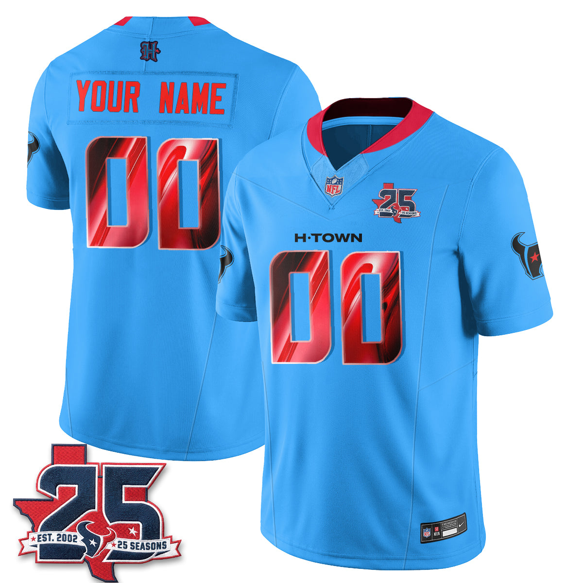HOU Fangear Edition Vapor Custom Jersey - Stitched