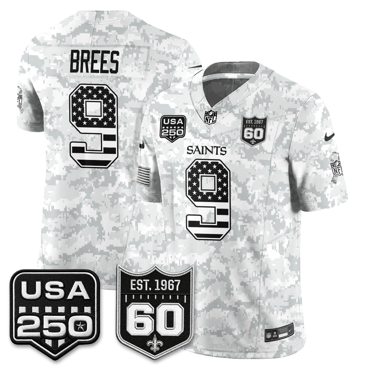 New Orleans Saints 2026 Salute to Service Vapor Jersey - Stitched