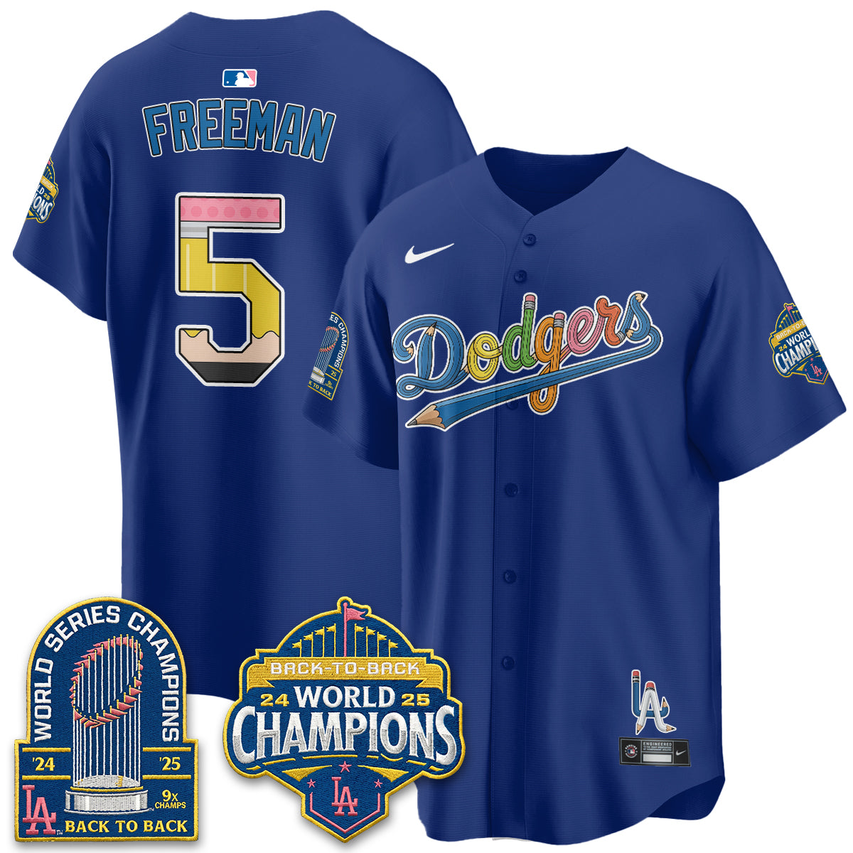 Los Angeles Dodgers x Back to School Style Vapor Jersey - Stitched