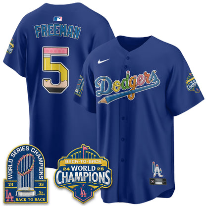 Los Angeles Dodgers x Back to School Style Vapor Jersey - Stitched