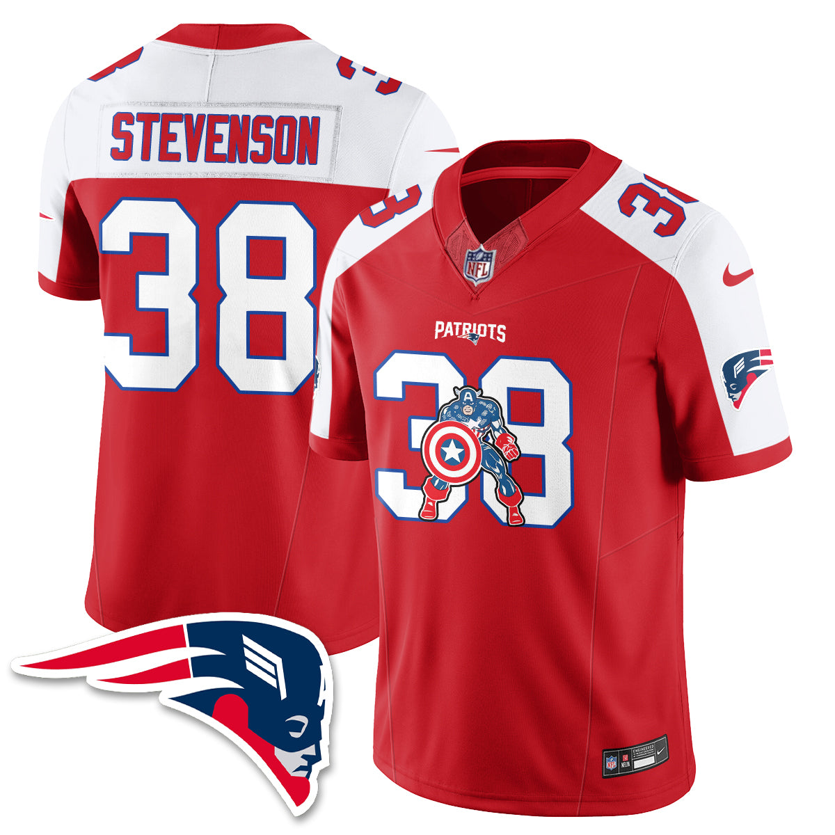 New England Patriots x Vibranium Shield Edition Vapor Jersey - Stitched