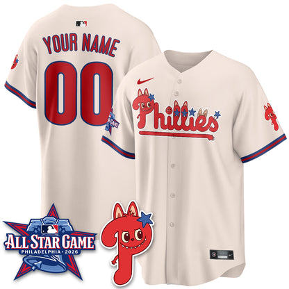 Philadelphia Phillies Fanged Rabbit Doll Vapor Limited Custom Jersey - Stitched