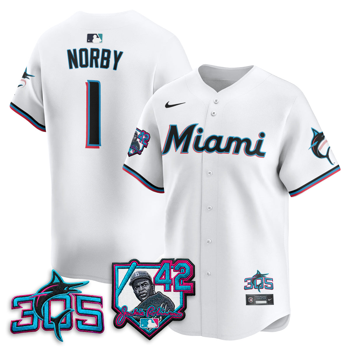 MIA 2026 Jackie Robinson New Era Vapor Limited Jersey - All Stitched