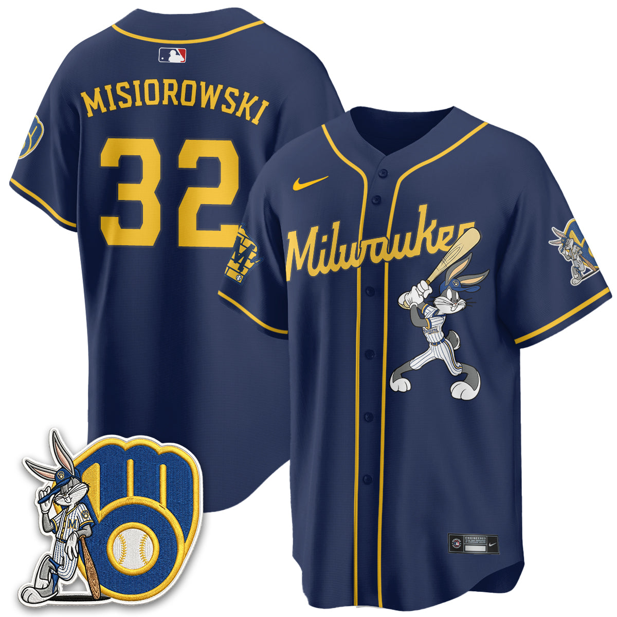 Milwaukee Brewers Bunny Edition Vapor Jersey - Stitched N1