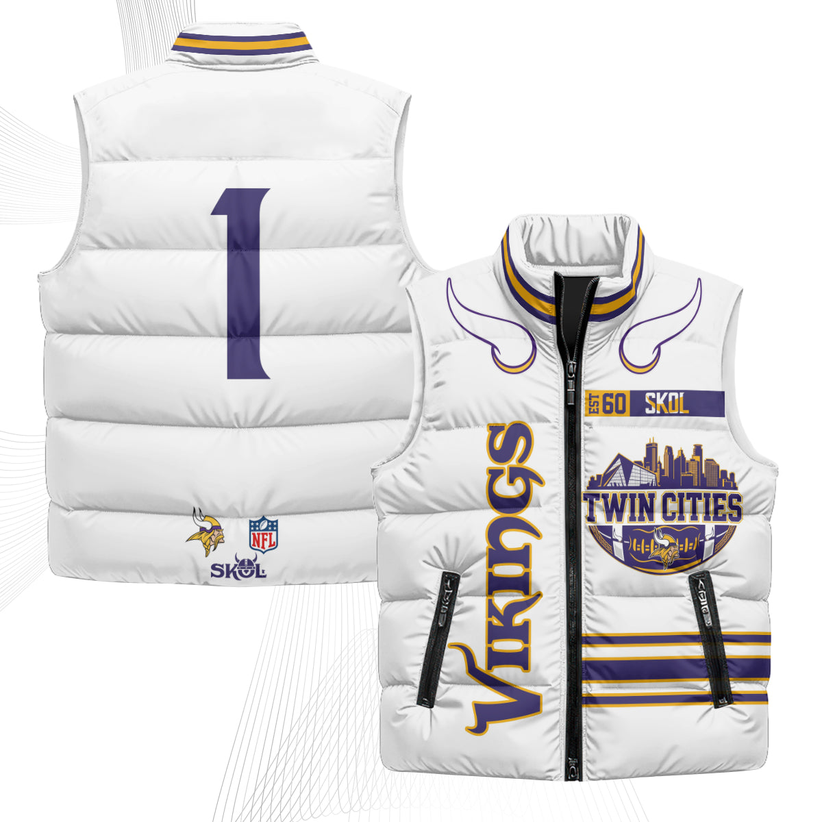 MIN Twin City Puffer Vest - Printed