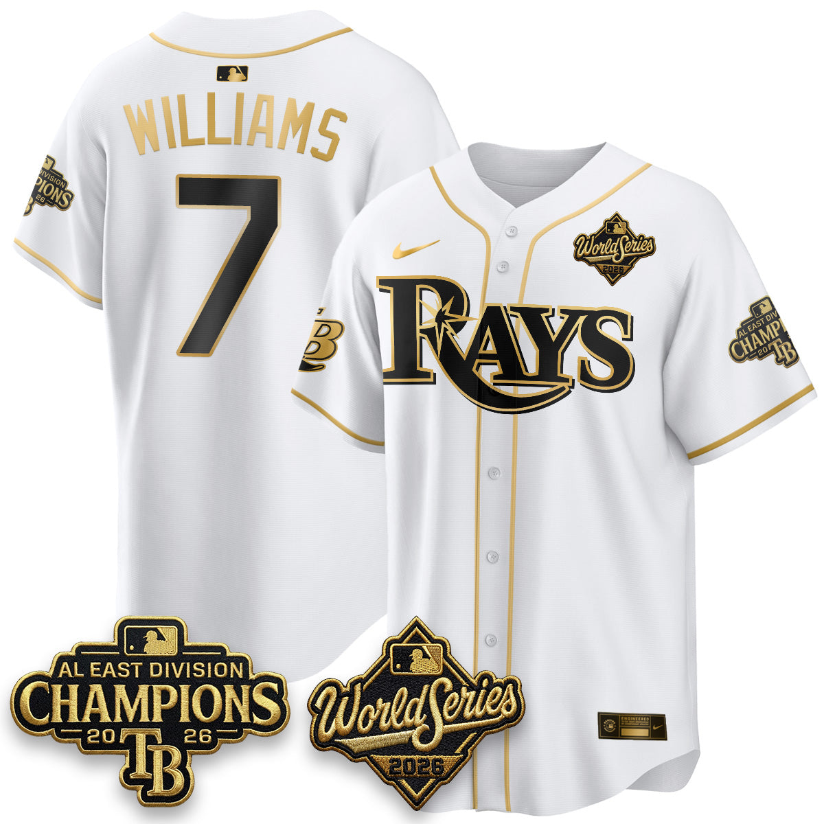 TB 2026 AL Champions Gold Edition Vapor Jersey - Stitched