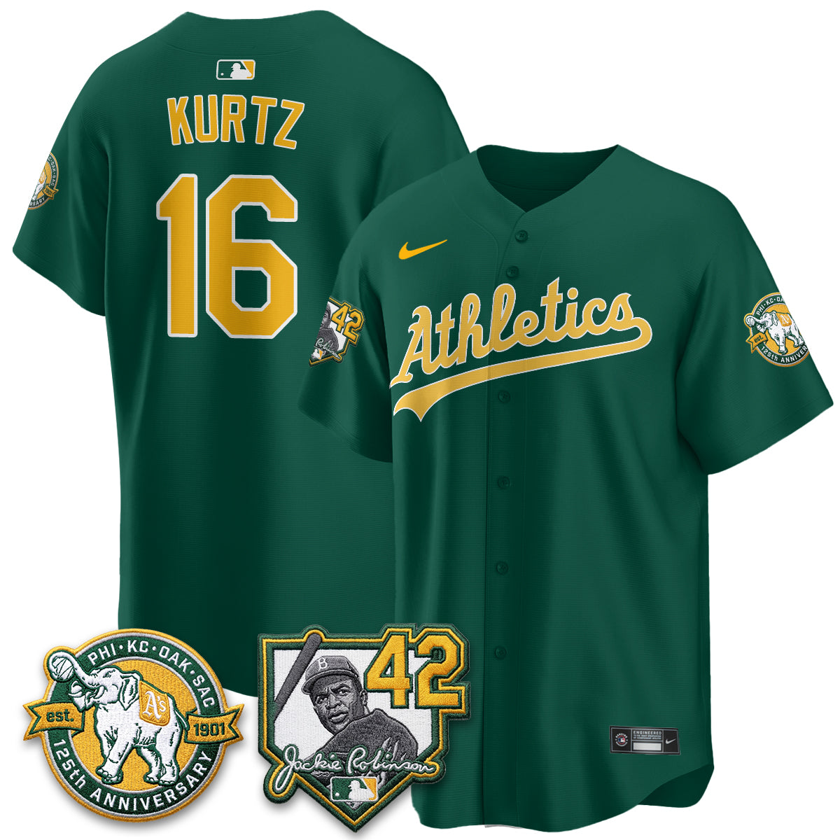 OAK 2026 Jackie Robinson Day - Celebrating 125 Years Limited Vapor Jersey - All Stitched