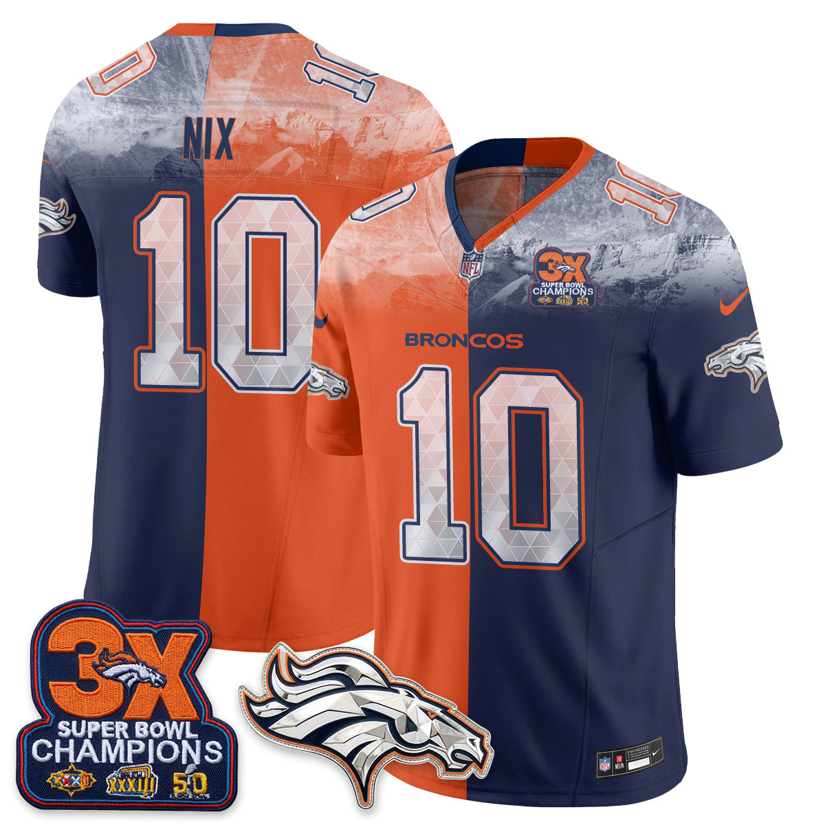 DEN Mile High Split Edition Vapor Jersey - Stitched