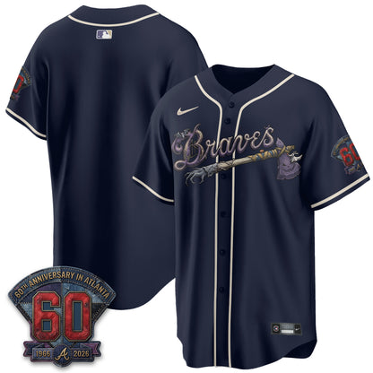 Atlanta Braves Nightmare Edition Vapor Jersey - Stitched