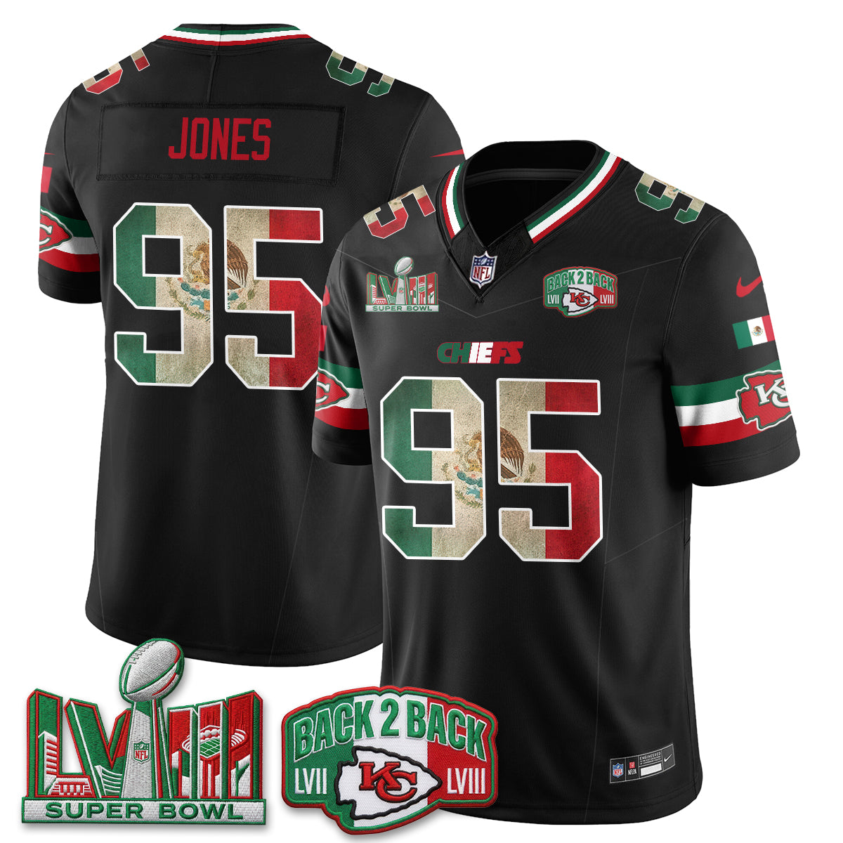 Kansas City Chiefs Mexico Edition Vapor Jersey - Stitched
