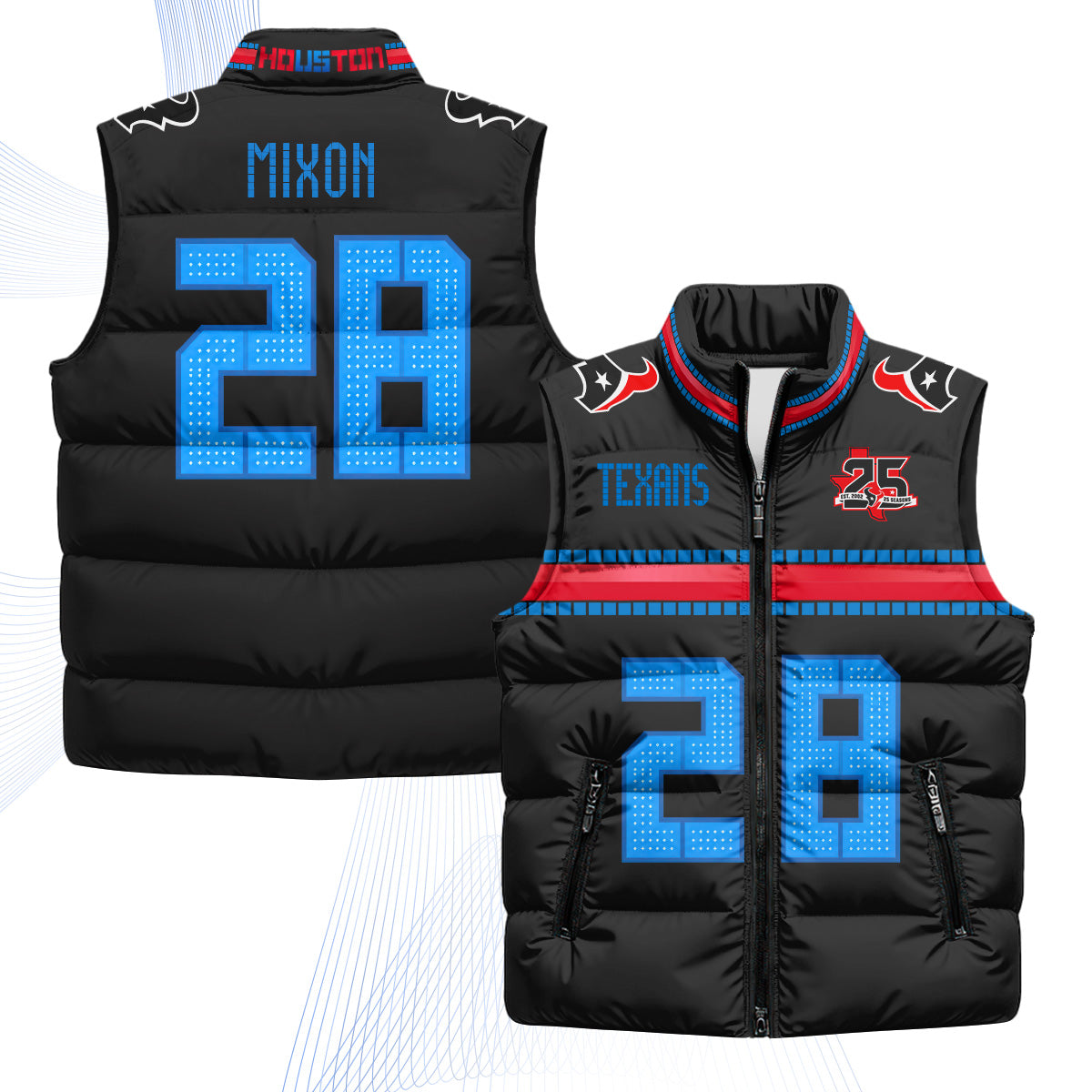 Houston Texans 2026 Rivalries Puffer Vest - Printed