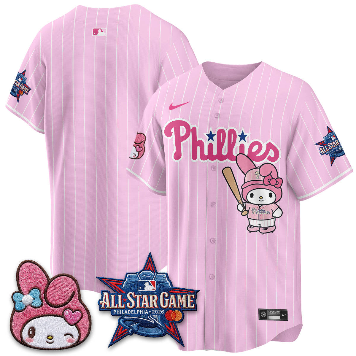 Philadelphia Phillies x Pink Sanrio Friends Edition Vapor Jersey - Stitched