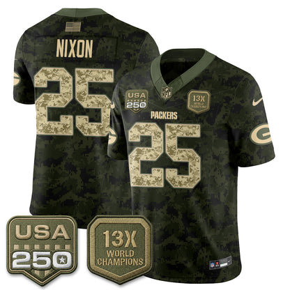 Green Bay Packers 2026 Salute To Service Edition Vapor Jersey - Stitched