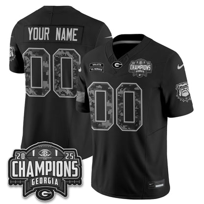 Georgia Bulldogs 2026 Salute to Service Vapor Custom Jersey - Stitched
