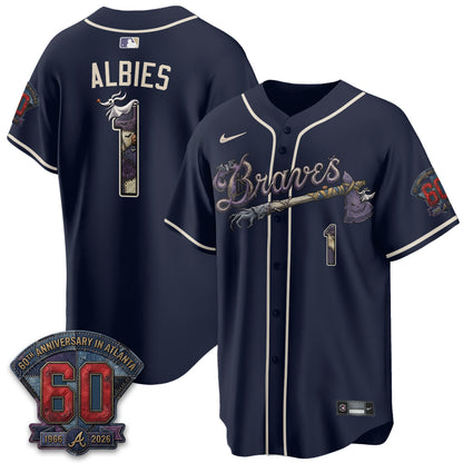 Atlanta Braves Nightmare Edition Vapor Jersey - Stitched