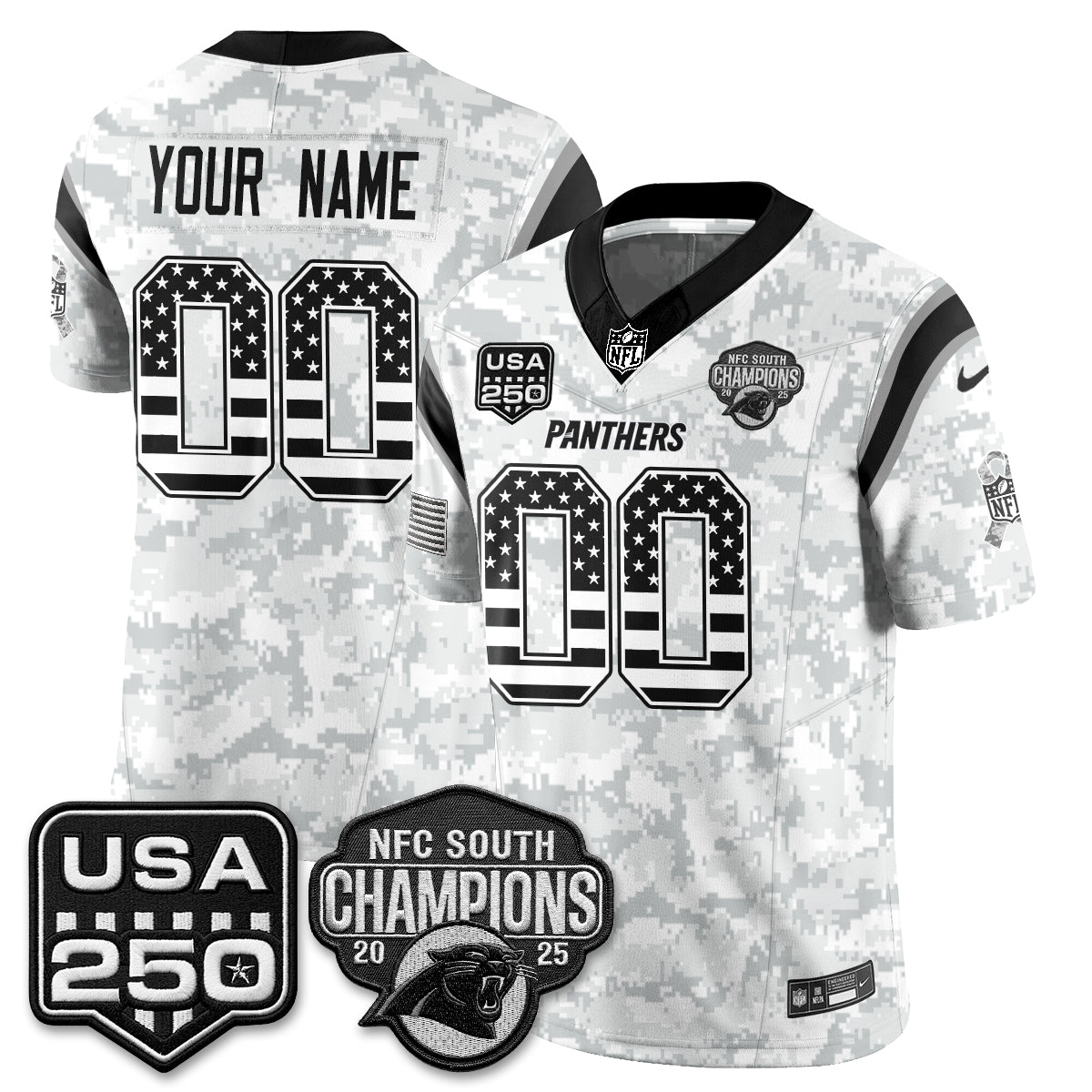 Carolina Panthers 2026 Salute To Service Edition Vapor Custom Jersey - Stitched