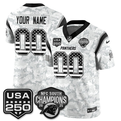 Carolina Panthers 2026 Salute To Service Edition Vapor Custom Jersey - Stitched