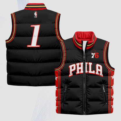 PHI Superteam 24th Season Patch Puffer Vest - Printed