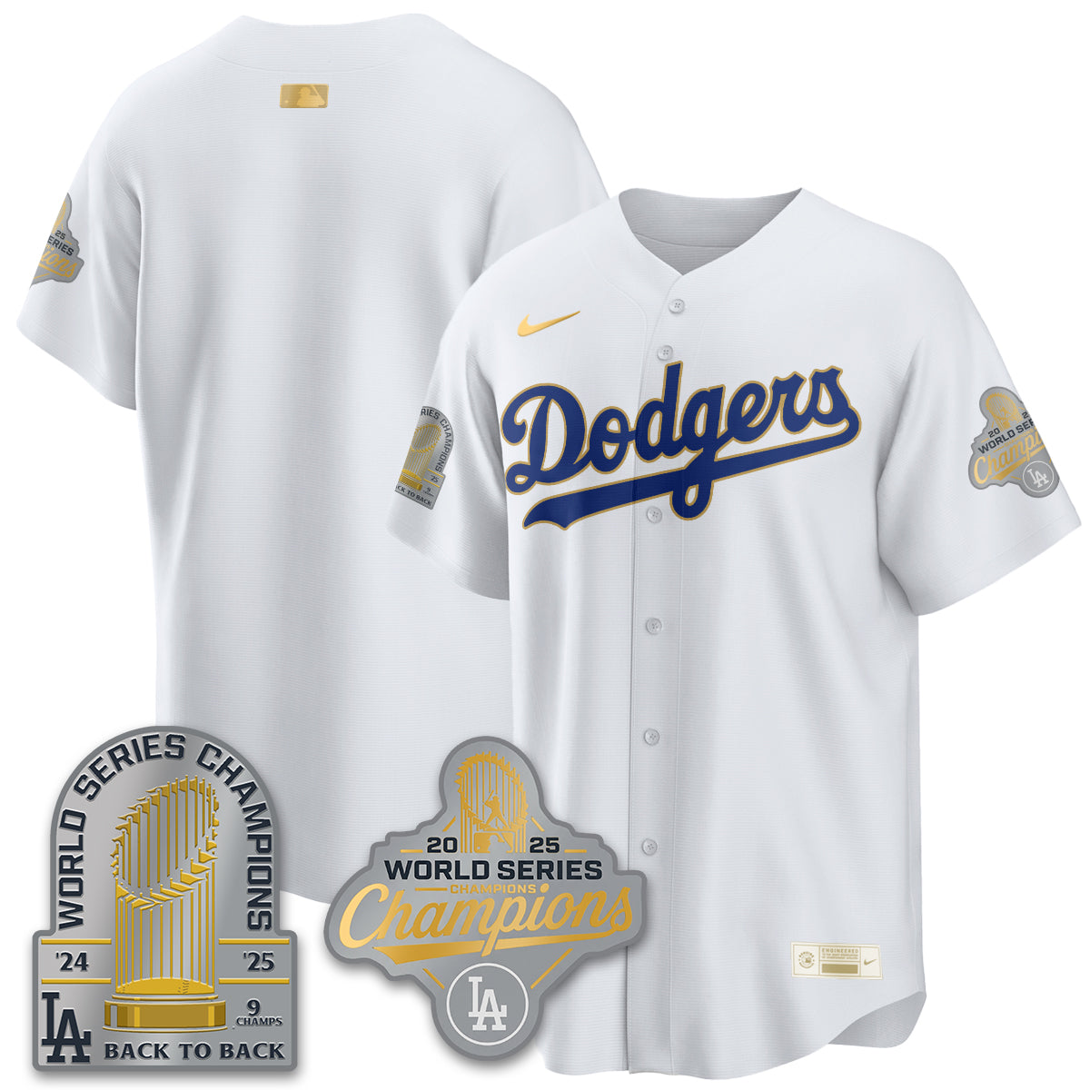 LAD Gold Collection Stadium Vapor Limited Jersey - 9x Champs - All Stitched