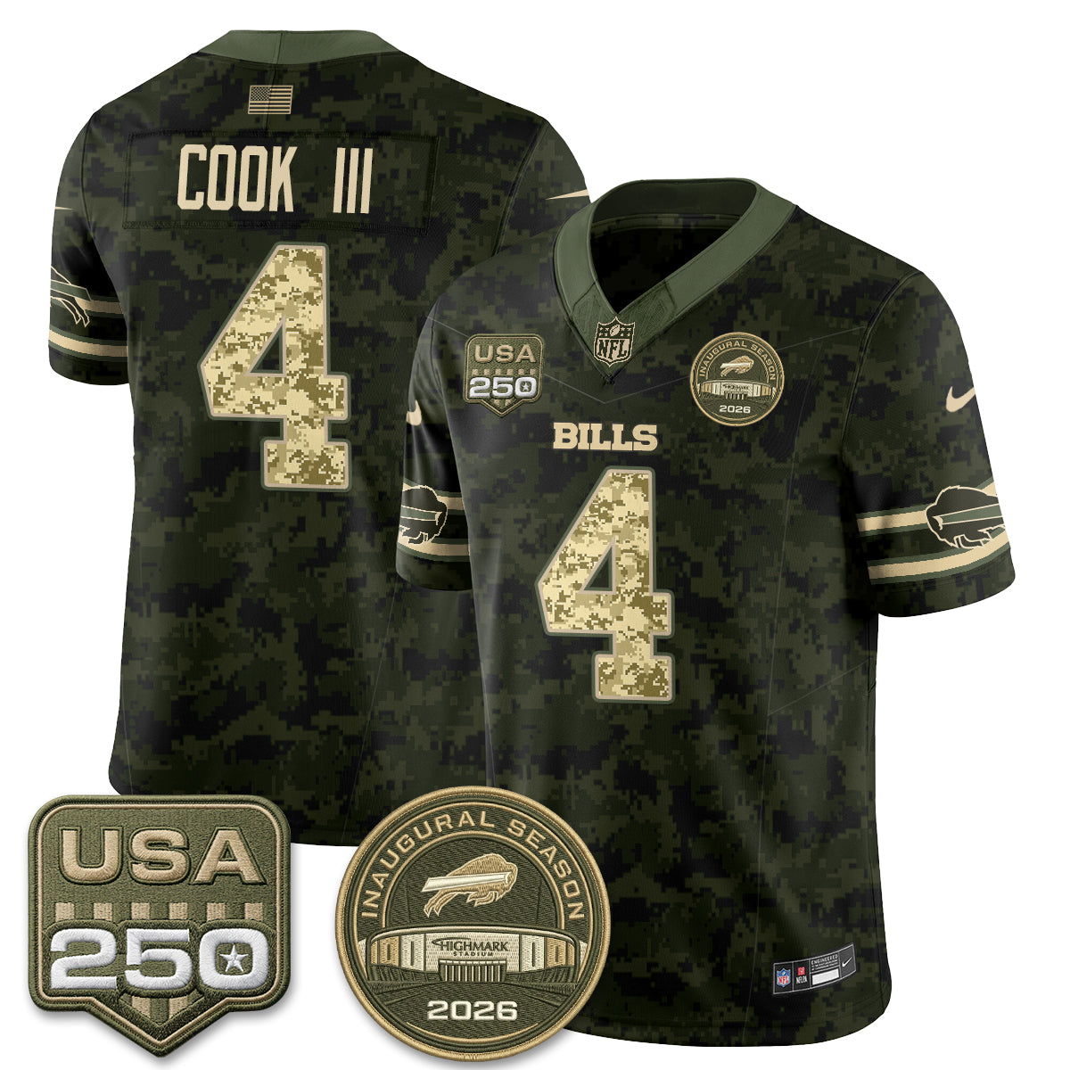 Buffalo Bills 2026 Salute to Service Edition Vapor Jersey V2- Stitched