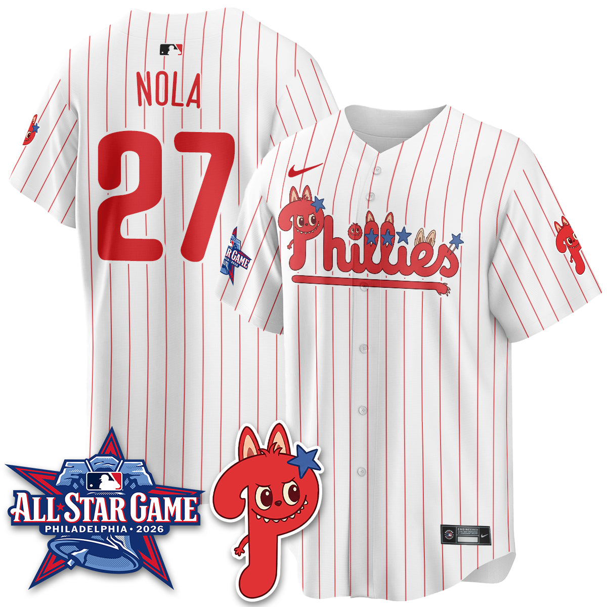 Philadelphia Phillies Fanged Rabbit Doll  Vapor Limited Jersey - Stitched
