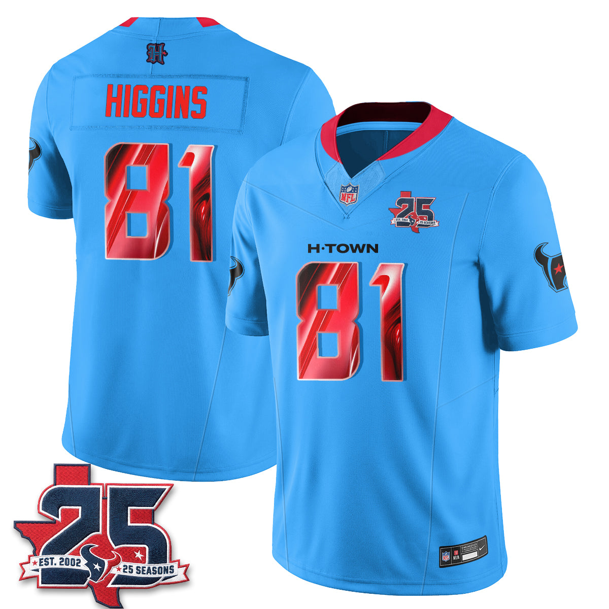 HOU Fangear Edition Vapor Jersey - Stitched