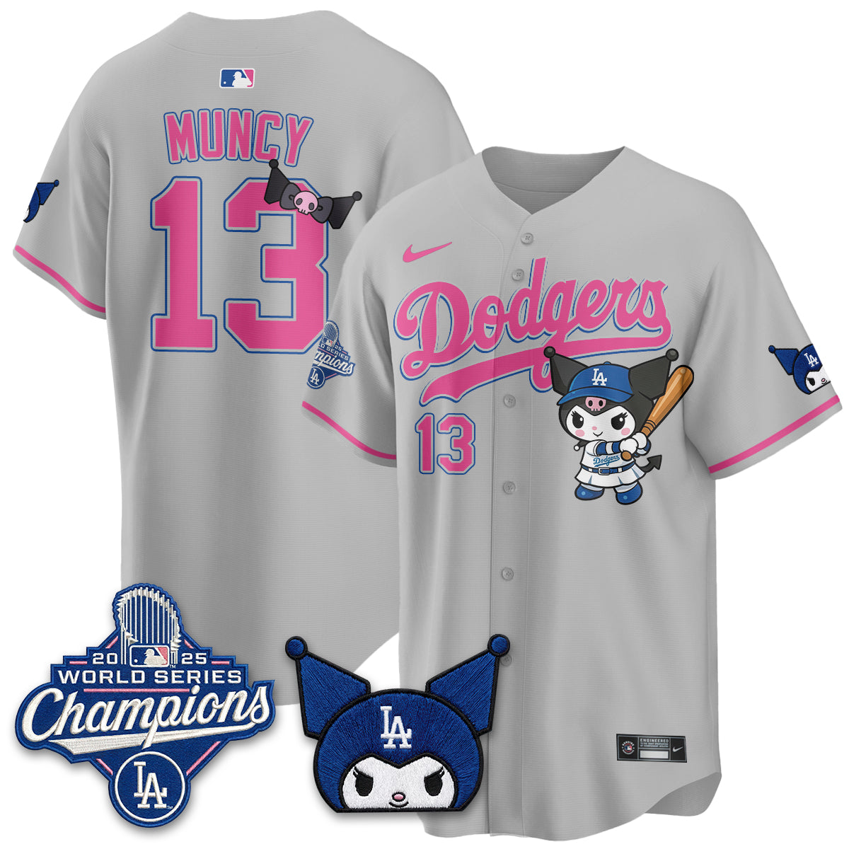 Los Angeles Dodgers Kuromi Edition Vapor Jersey - Stitched
