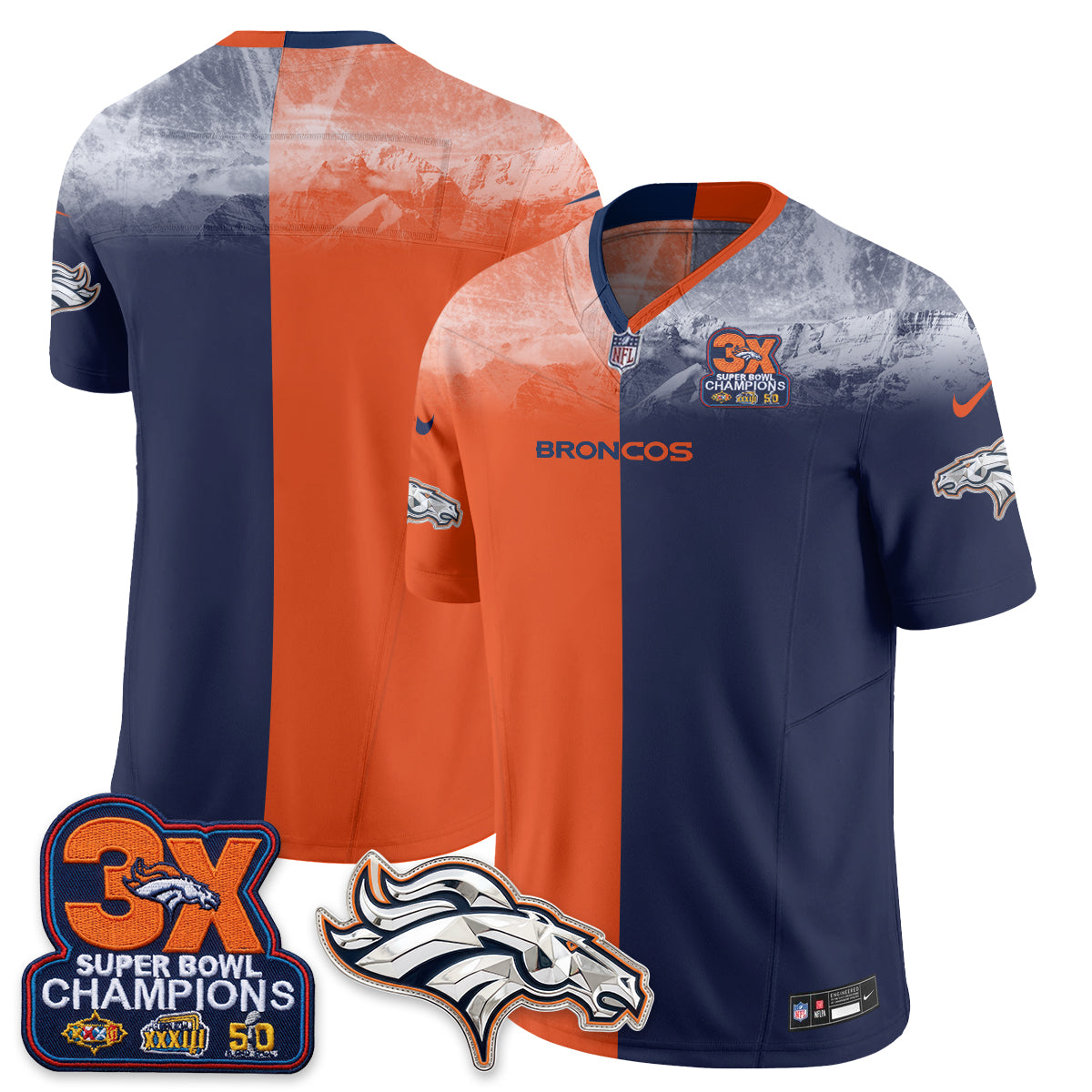 DEN Mile High Split Edition Vapor Jersey - Stitched