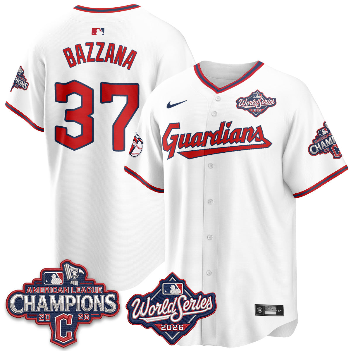 CLE 2026 AL Champions Vapor Jersey - Stitched